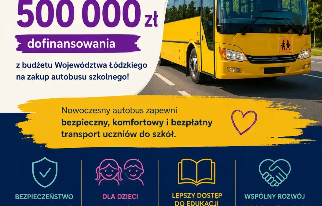 Gmina Masłowice otrzymała 500 000 zł na zakup autobusu szkolnego