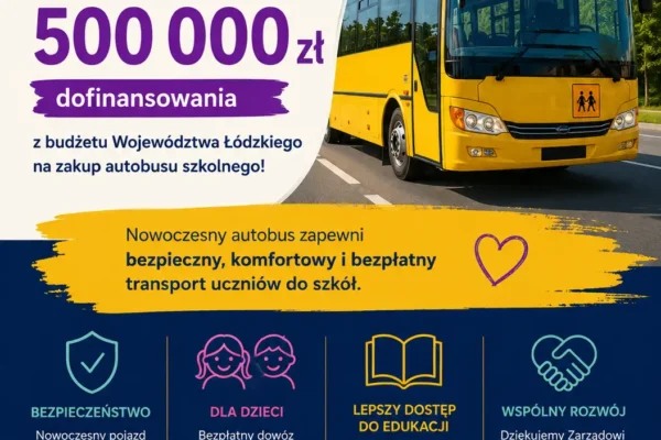 Gmina Masłowice otrzymała 500 000 zł na zakup autobusu szkolnego