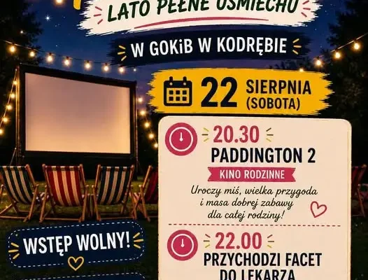 Kino plenerowe w Kodrębie – ostatnia szansa, by zobaczyć filmy pod gwiazdami