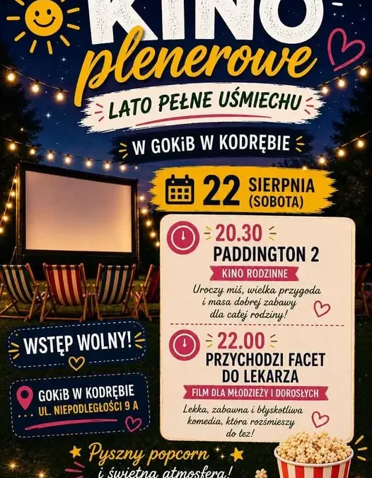Kino plenerowe w Kodrębie – ostatnia szansa, by zobaczyć filmy pod gwiazdami