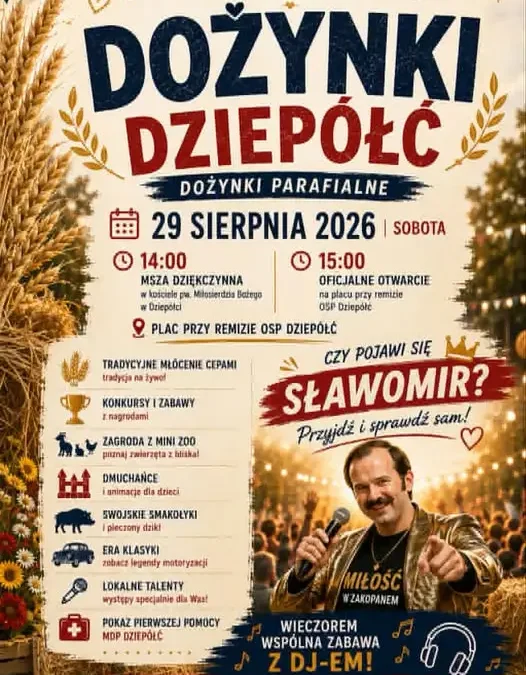 Dożynki Parafialne w Dziepółci już w sobotę – tradycja, zabawa i atrakcje dla całych rodzin