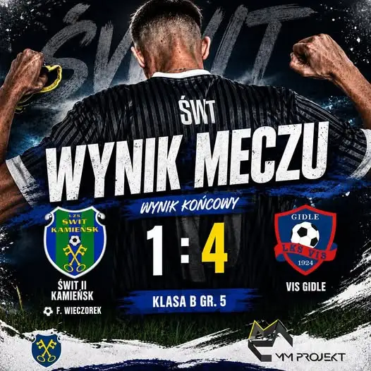 Świt II Kamieńsk uległ VIS Gidle 1:4 w meczu Klasy B
