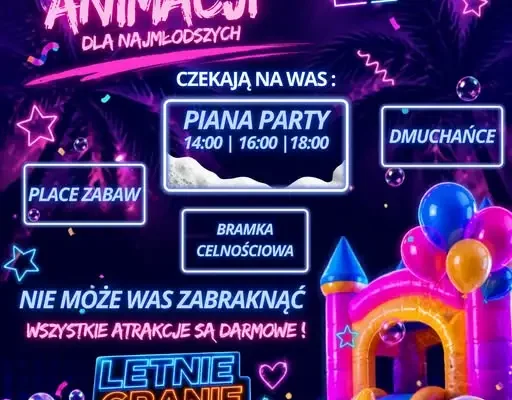 Darmowa zabawa dla dzieci w Parku Świętojańskim: pianowa dyskoteka i dmuchańce