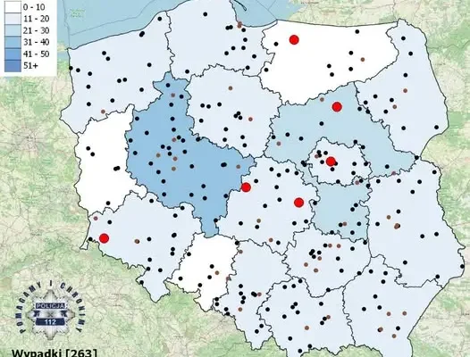 6 śmiertelnych wypadków w ciągu doby – policja apeluje o ostrożność