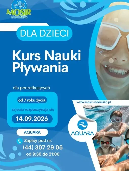 Kurs nauki pływania dla dzieci w Radomsku – zapisy już trwają