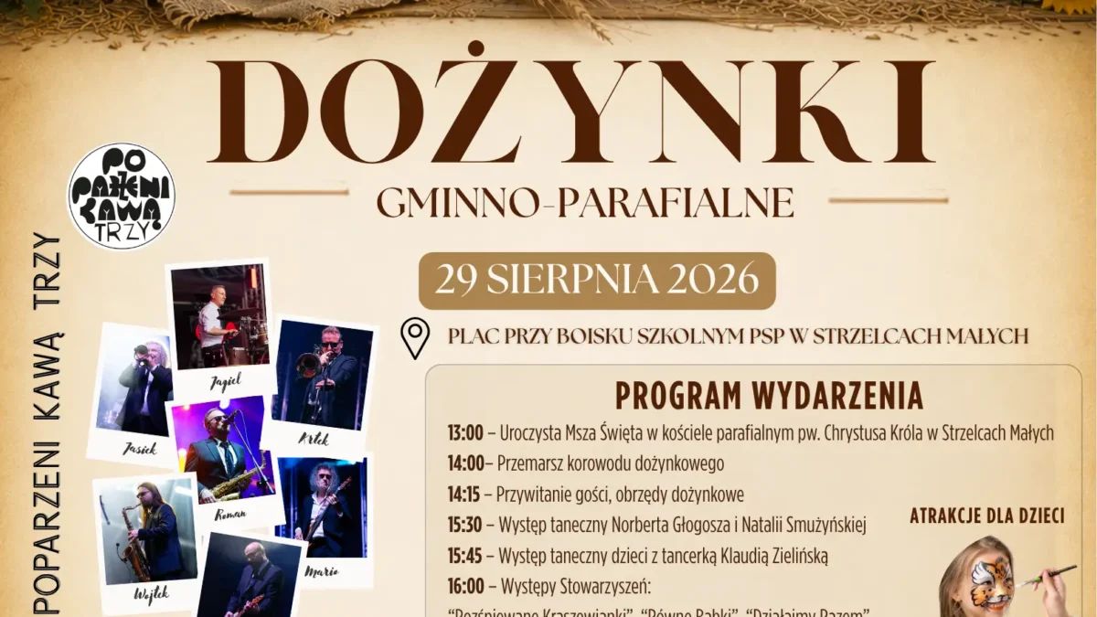 Dożynki Gminno-Parafialne 2026 w Strzelcach Małych – program i atrakcje