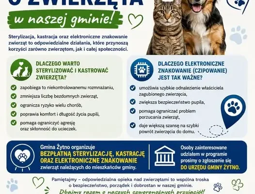 Gmina Żytno finansuje sterylizację i czipowanie zwierząt
