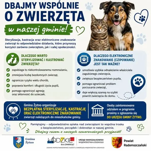 Gmina Żytno finansuje sterylizację i czipowanie zwierząt