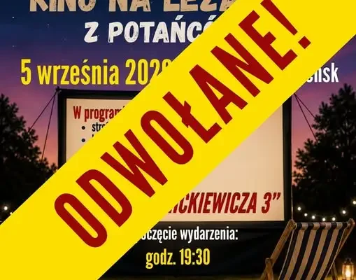 Kino na Leżakach odwołane z powodu pogody
