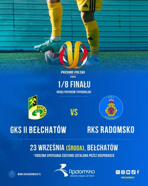 RKS Radomsko poznał rywala w 1/8 finału Pucharu Polski. Zagra na wyjeździe z GKS II Bełchatów