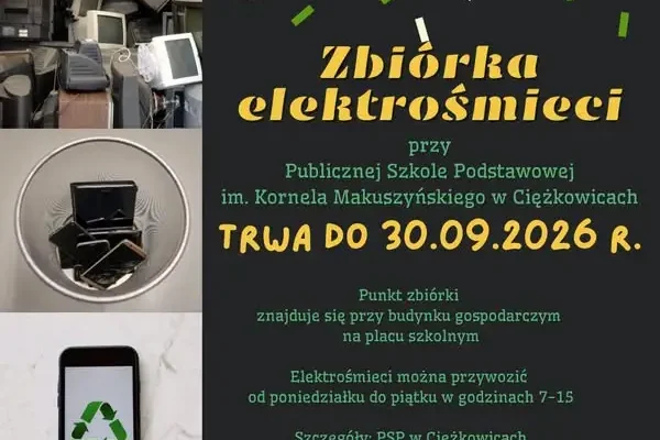 Ciężkowice: trwa zbiórka elektrośmieci przy szkole podstawowej