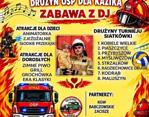 Strażacki turniej siatkówki w Kobielach Wielkich – gramy dla Kazika