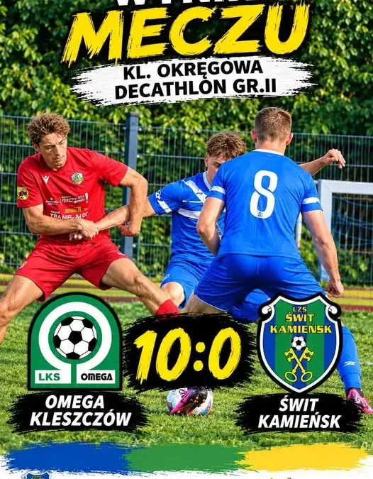 Omega Kleszczów rozgromiła Świt Kamieńsk 10:0