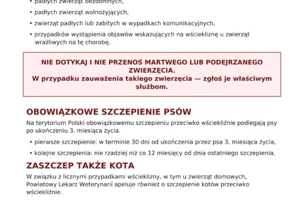 Wścieklizna w powiecie radomszczańskim – apel lekarza weterynarii