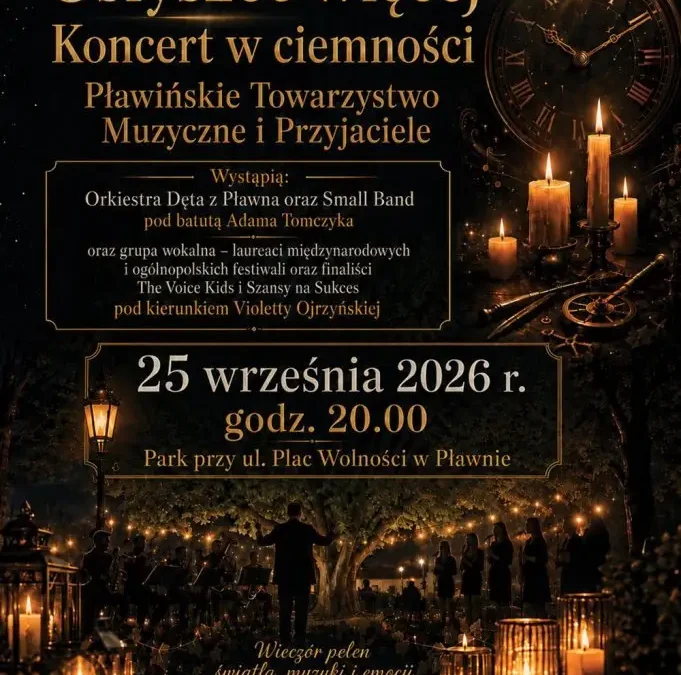 Koncert w ciemności w Pławnie – muzyka, która zbliża pokolenia