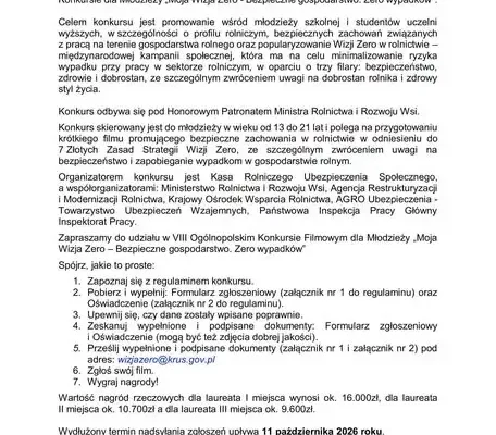 KRUS zaprasza dzieci i młodzież z terenów wiejskich do konkursów o bezpieczeństwie w rolnictwie