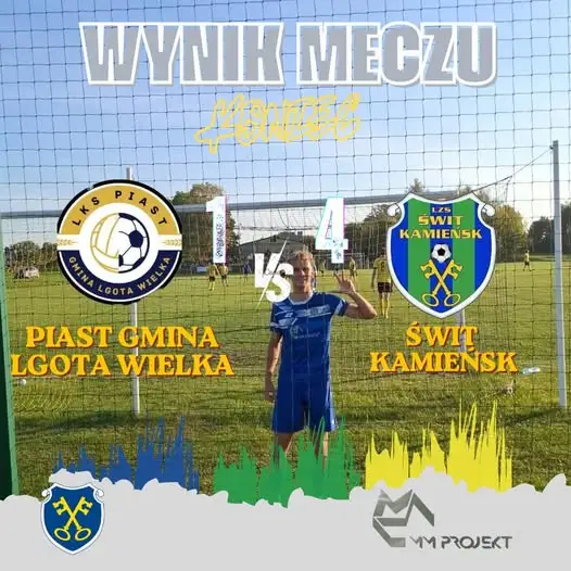 Świt Kamieńsk rozbił Piasta Lgotę Wielką 4:1. Hat-trick Bartosza Wielocha