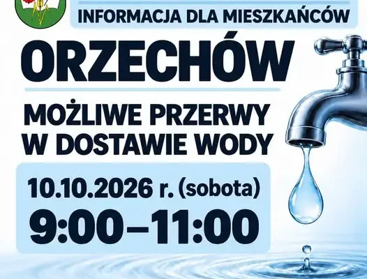 Orzechów: możliwe przerwy w dostawie wody w sobotę 10 października