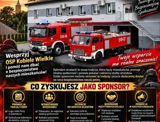 OSP Kobiele Wielkie szuka sponsorów kalendarza strażackiego na 2027 rok