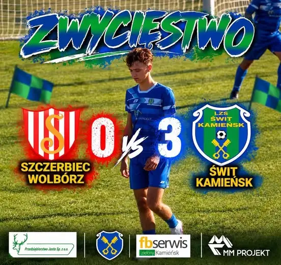Świt Kamieńsk rozbił Szczerbiec Wolbórz 3:0. Hat-trick Dawida Najgebauera