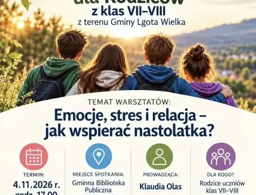 Warsztaty dla rodziców nastolatków w Lgocie Wielkiej – jak wspierać emocjonalnie dorastające dziecko
