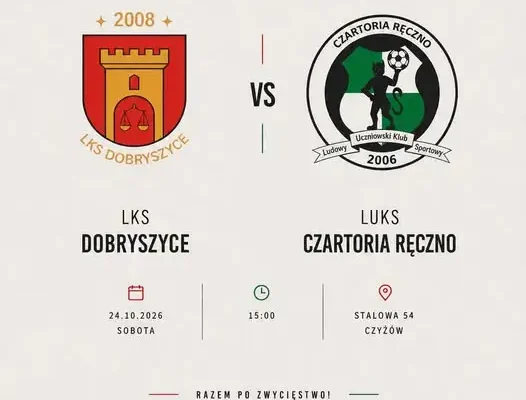 LKS Dobryszyce zagra z LUKS Czartoria Ręczno w sobotnim meczu klasy B