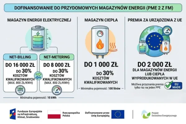 Nowy program dopłat do magazynów energii — nawet 19 tys. zł dla prosumentów