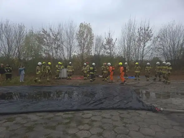 OSP Masłowice na powiatowych ćwiczeniach przeciwpożarowych w Wieluniu