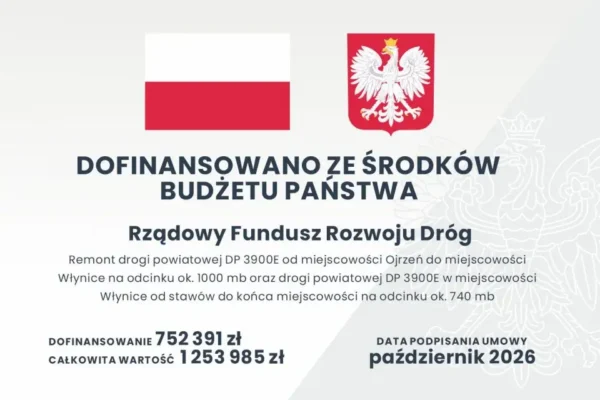 Gmina Gidle remontuje drogę powiatową Ojrzeń – Włynice za ponad 1,2 mln zł